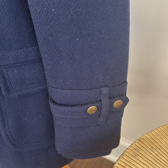 American Eagle Outfitters Wool blend hooded toggle coat navy M - Picture 3 of 7